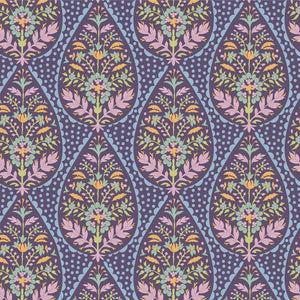 Tilda - 100571 - Sanctuary -  Purple - Flowers Geometric