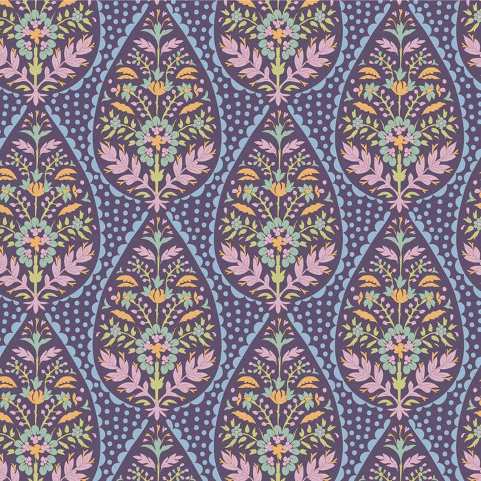 Tilda - 100571 - Sanctuary -  Purple - Flowers Geometric